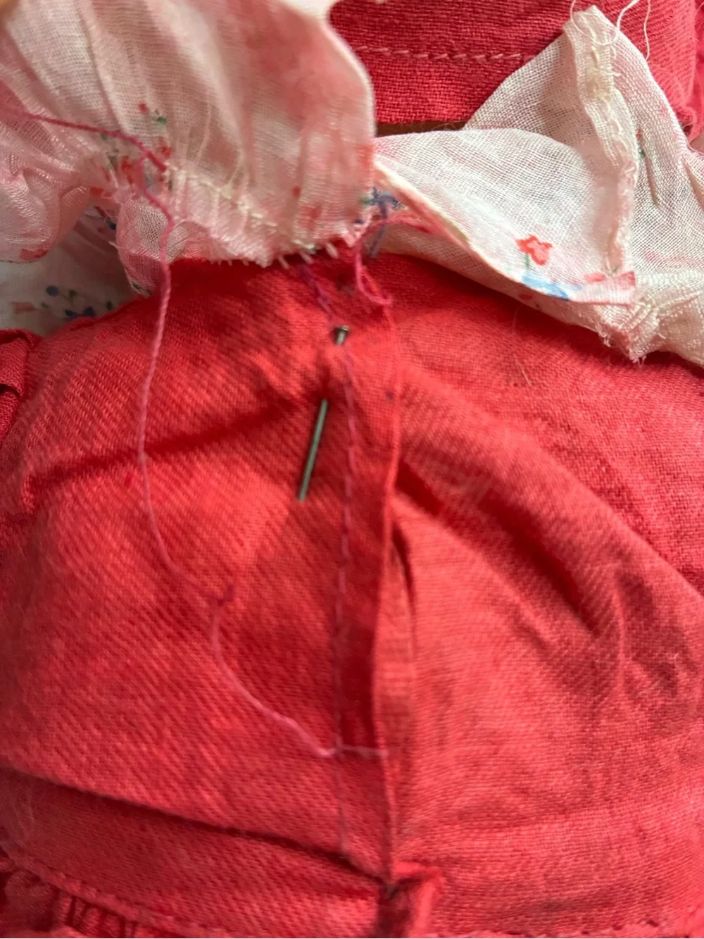 Vintage 40s 50s Composition Doll Red Dress Hat 18” Hard Plastic Rare